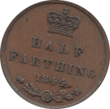 1844 ONE HALF FARTHING ( VF ) 4 - Half Farthing - Cambridgeshire Coins