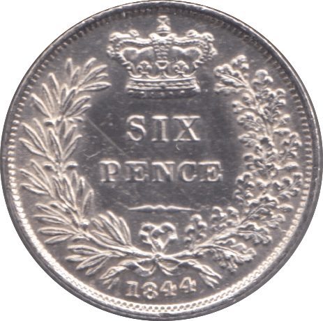 1844 SIXPENCE ( AUNC ) - Sixpence - Cambridgeshire Coins