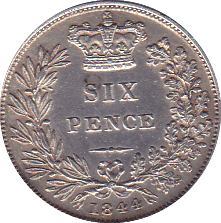 1844 SIXPENCE ( GEF ) - Sixpence - Cambridgeshire Coins