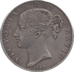 1845 CROWN ( VF ) CINQ 8 - Crown - Cambridgeshire Coins