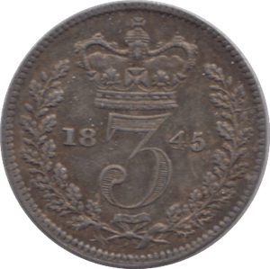 1845 MAUNDY THREEPENCE ( EF ) - Maundy Coins - Cambridgeshire Coins