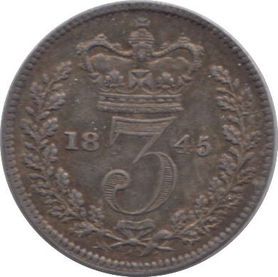 1845 MAUNDY THREEPENCE ( EF ) - Maundy Coins - Cambridgeshire Coins