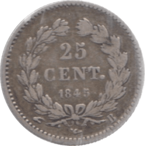 1845 SILVER FRANCE 25 CENTS - WORLD SILVER COINS - Cambridgeshire Coins