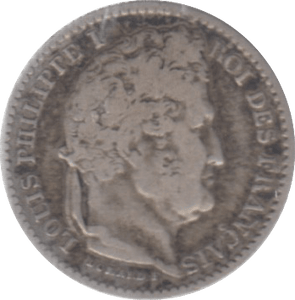 1845 SILVER FRANCE 25 CENTS - WORLD SILVER COINS - Cambridgeshire Coins