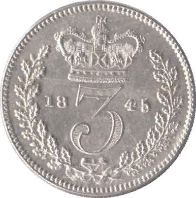 1845 SILVER THREEPENCE ( UNC ) - Threepence - Cambridgeshire Coins