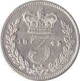 1845 SILVER THREEPENCE ( UNC ) - Threepence - Cambridgeshire Coins