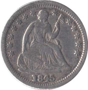 1845 SILVER USA 1/2 DIME - SILVER WORLD COINS - Cambridgeshire Coins