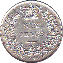 1846 SIXPENCE ( GEF ) - Sixpence - Cambridgeshire Coins