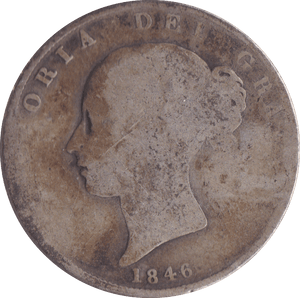 1846 HALFCROWN ( POOR ) - Halfcrown - Cambridgeshire Coins