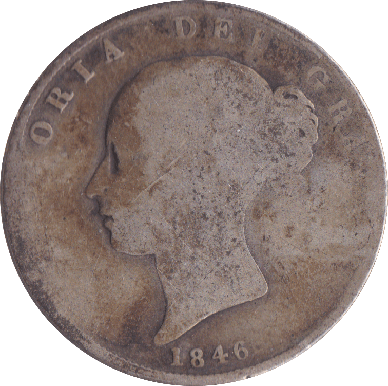 1846 HALFCROWN ( POOR ) - Halfcrown - Cambridgeshire Coins