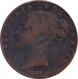 1847 FARTHING ( FAIR ) - Farthing - Cambridgeshire Coins