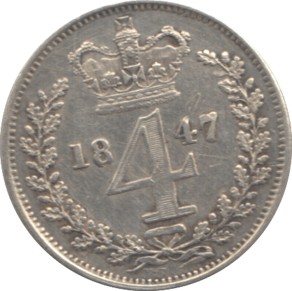 1847 MAUNDY FOURPENCE ( EF ) 2 - MAUNDY COINS - Cambridgeshire Coins