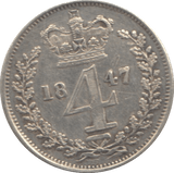 1847 MAUNDY FOURPENCE ( EF ) 2 - MAUNDY COINS - Cambridgeshire Coins