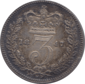 1847 MAUNDY THREEPENCE ( AUNC ) - Maundy Coins - Cambridgeshire Coins