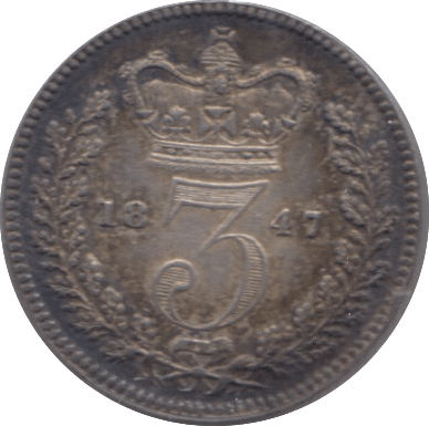 1847 MAUNDY THREEPENCE ( AUNC ) - Maundy Coins - Cambridgeshire Coins