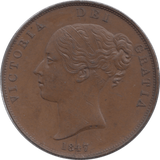 1847 PENNY ( AUNC ) - Penny - Cambridgeshire Coins