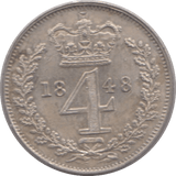 1848 MAUNDY FOURPENCE ( AUNC ) - Maundy Coins - Cambridgeshire Coins