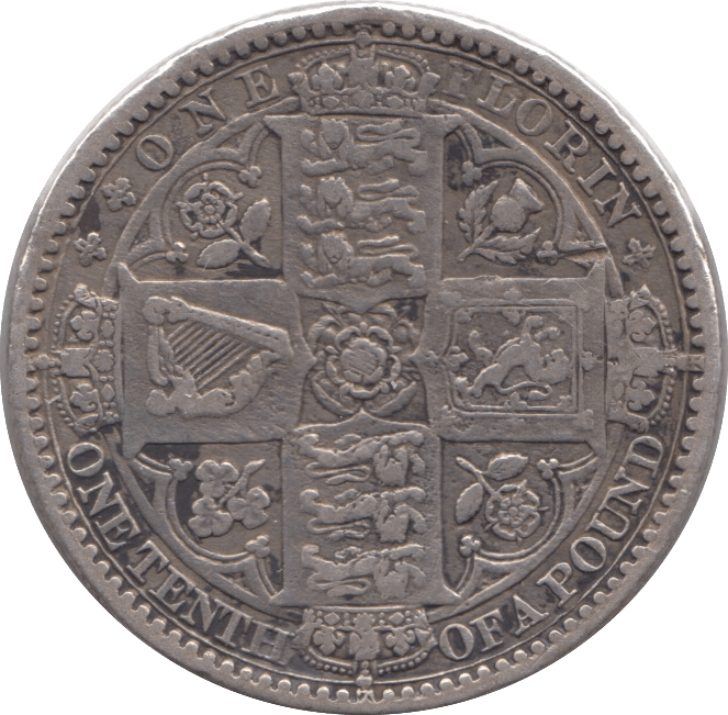 1849 FLORIN GODLESS ( GF ) 3 - Florin - Cambridgeshire Coins