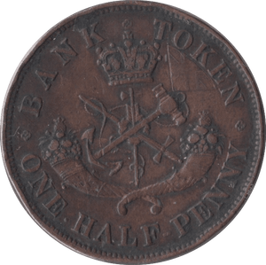 1850 HALFPENNY TOKEN BANK OF UPPER CANADA - PENNY TOKEN - Cambridgeshire Coins