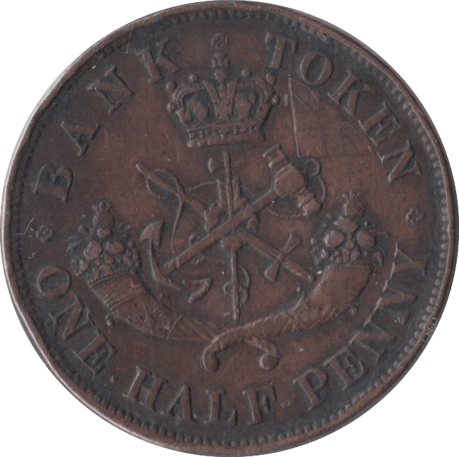1850 HALFPENNY TOKEN BANK OF UPPER CANADA - PENNY TOKEN - Cambridgeshire Coins