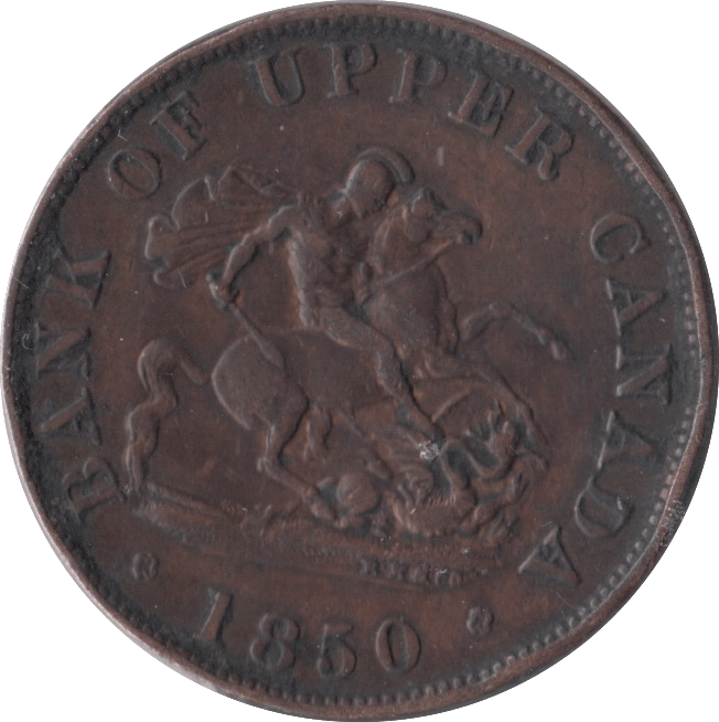 1850 HALFPENNY TOKEN BANK OF UPPER CANADA - PENNY TOKEN - Cambridgeshire Coins