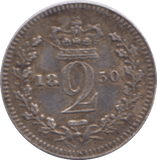 1850 MAUNDY TWOPENCE ( GVF ) - MAUNDY TWOPENCE - Cambridgeshire Coins