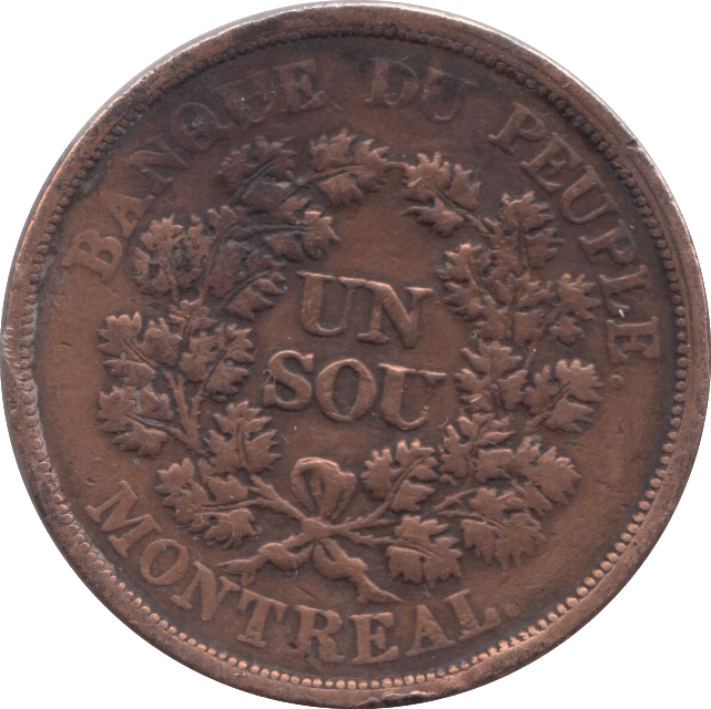 1850 MONTREAL AGRICULTURE & COMMERCE UN SOU TOKEN - TOKEN - Cambridgeshire Coins