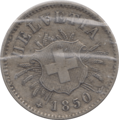 1850 SILVER 5 CENTIMES SWITZERLAND - SILVER WORLD COINS - Cambridgeshire Coins