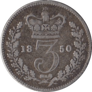 1850 SILVER THREEPENCE ( FINE ) - Threepence - Cambridgeshire Coins