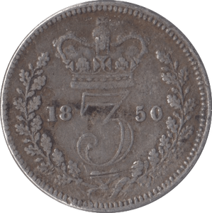 1850 SILVER THREEPENCE ( NF ) - Threepence - Cambridgeshire Coins