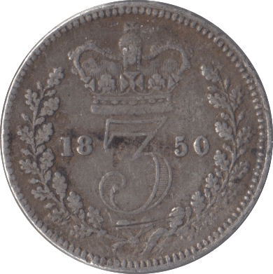 1850 SILVER THREEPENCE ( NF ) - Threepence - Cambridgeshire Coins