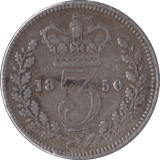 1850 SILVER THREEPENCE ( NF ) - Threepence - Cambridgeshire Coins