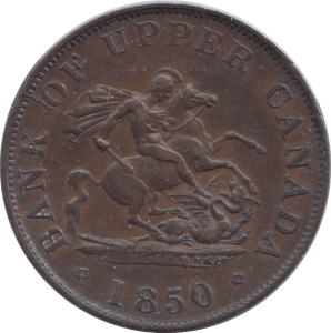 1850 UPPER CANADA HALF PENNY - WORLD COINS - Cambridgeshire Coins
