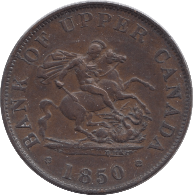 1850 UPPER CANADA HALF PENNY - WORLD COINS - Cambridgeshire Coins