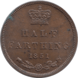 1851 HALF FARTHING ( UNC ) 1 - Farthing - Cambridgeshire Coins