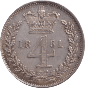 1851 MAUNDY FOURPENCE ( EF ) - MAUNDY FOURPENCE - Cambridgeshire Coins