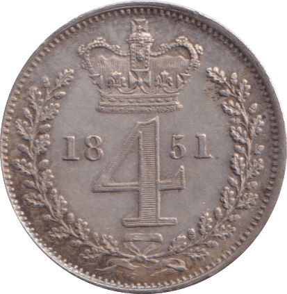 1851 MAUNDY FOURPENCE ( EF ) - MAUNDY FOURPENCE - Cambridgeshire Coins