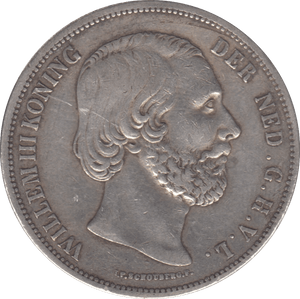 1851 SILVER 2 1/2 GULDEN NETHERLANDS - SILVER WORLD COINS - Cambridgeshire Coins