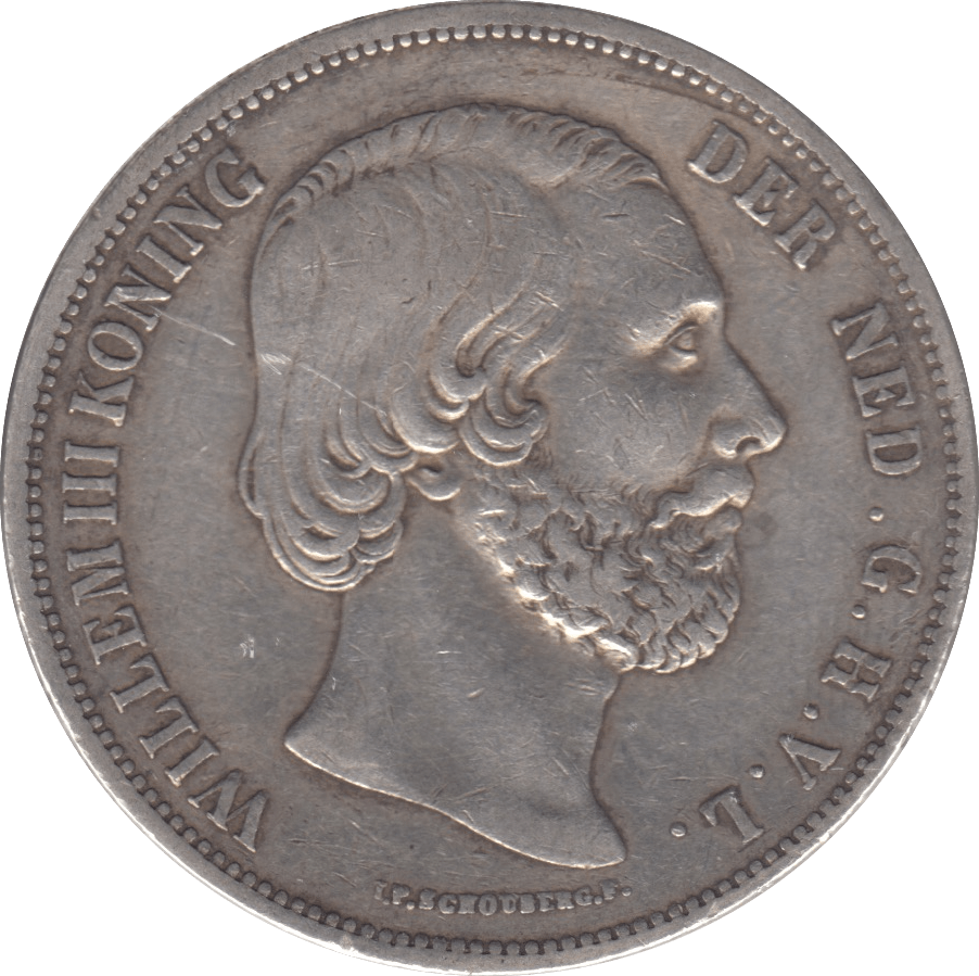 1851 SILVER 2 1/2 GULDEN NETHERLANDS - SILVER WORLD COINS - Cambridgeshire Coins