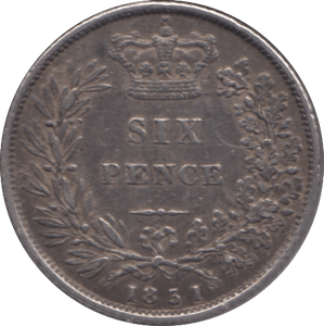 1851 SIXPENCE ( GVF ) - Sixpence - Cambridgeshire Coins