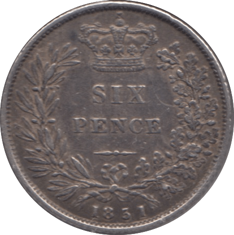 1851 SIXPENCE ( GVF ) - Sixpence - Cambridgeshire Coins
