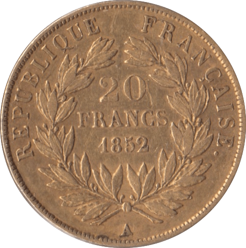 1852 GOLD 20 FRANCS FRANCE ( A ) - Gold World Coins - Cambridgeshire Coins