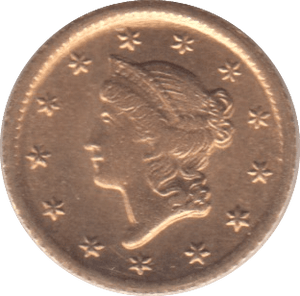 1852 GOLD ONE DOLLAR USA - Gold World Coins - Cambridgeshire Coins