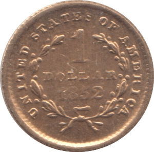 1852 GOLD ONE DOLLAR USA - Gold World Coins - Cambridgeshire Coins