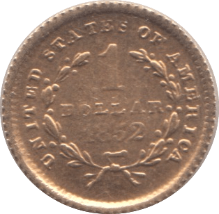 1852 GOLD ONE DOLLAR USA - Gold World Coins - Cambridgeshire Coins