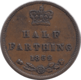 1852 HALF FARTHING ( GVF ) - Half Farthing - Cambridgeshire Coins