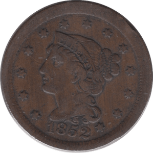 1852 ONE CENT UNITED STATES - WORLD COINS - Cambridgeshire Coins