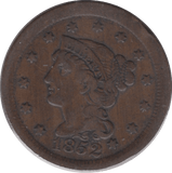 1852 ONE CENT UNITED STATES - WORLD COINS - Cambridgeshire Coins