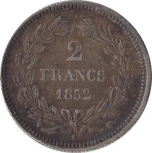 1852 SILVER 2 FRANCS FRANCE - SILVER WORLD COINS - Cambridgeshire Coins