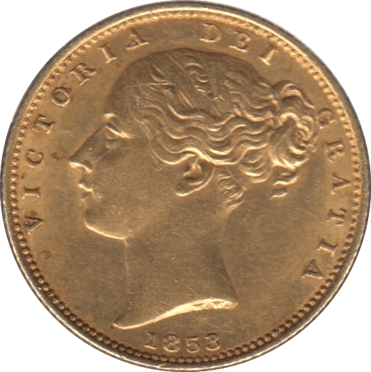 1853 GOLD SOVEREIGN ( AUNC ) SHIELD BACK - Sovereign - Cambridgeshire Coins